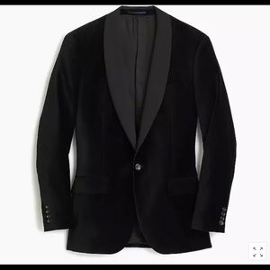 J. Crew Ludlow Satin Shawl Collar Velvet Blazer